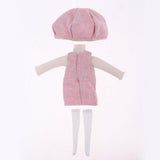 Adorable Costume Clothing Suit Sweater Pullover and Suspender Dress Hat for 1/6 Blythe Doll Dress-up Accessory