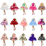ZITA ELEMENT 5 Pcs Fashion Party Dress Clothes Match 5 Pairs Shoes for 11.5 Inch Girl Doll Summer Outfits and Accessories