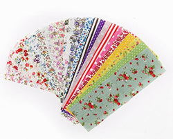 RayLineDo Bundle of 6cm X 20cm Different Pattern Stripe Dot Flowers Cotton Patchwork Fabric