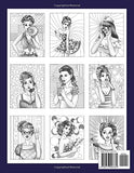 Pin Up Models Coloring Book: An Easy Adult Coloring Book Featuring Fun and Cute Pop Art Pin Up Models in Light Grayscale