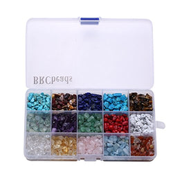 Gemstone Beads, BRCbeads Natural Chips Irregular 15 Color Assorted Box Set Loose Beads 7~8mm