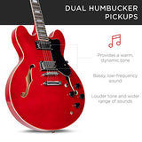 Best Choice Products All-Inclusive Semi-Hollow Body Electric Guitar Set w/Dual Humbucker Pickups, Pickup Selector - Red