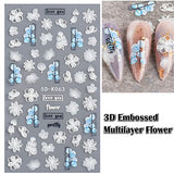 TailaiMei Flower Nail Art Sticker Decals 3D Hollow Rose Nail Art Supplies Self-Adhesive 5D Luxurious Nail Art Decoration Lace Leaf Carving Design DIY Acrylic Nail Art(6 Sheets))