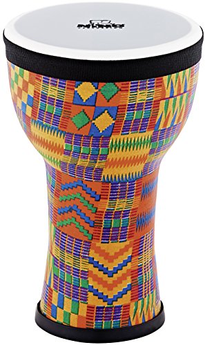 Nino Percussion NINO-EMDJ-KQ Elements Mini Synthetic Djembe, Kenyan Quilt, inch