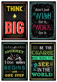 Motivational Posters for Classroom & Office Decorations | Inspirational Quote Wall Art for Teachers, Students, School Counselors, Home & Office | Set of 10 Creative Chalkboard Designs