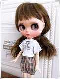 leoglint Blythe Doll Clothes, Dress Clothing for Blythe Doll 30 cm 1/6 Bjd Dolls Azone ICY Licca Doll (Light Orange Shorts + Shirt)