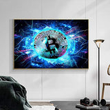 Print On Canvas Modern Art Abstract Bitcoin Prints Canvas Painting Wall Art Posters And Pictures For Home Living Room Decor-50x70cm No Frame