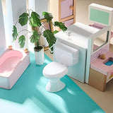 2 Pieces Mini White Toilet Seat Toy Doll House Furniture Miniature Classic Bathroom Baby Toilet Toy Tiny Cake Topper Bathroom Furniture Dollhouse Accessories