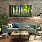 Art wall Living room wall decoration Office bedroom Wall art Forest landscape Tree wall art Nature poster Magic forest Sunny morning 24x48 inch Canvas Printing large home Wall Decoration
