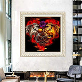 DIY 5D Diamond Painting Kits for Adults,Purple Flowers Golden Dragon Silver Dragon Love Full Drill Diamond Embroidery Kit Home Office Wall Art Decor Paint by Numbers 11.8x11.8 inch