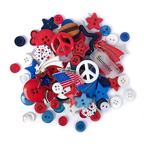 Buttons Galore 50-Value Pack Patriotic Button