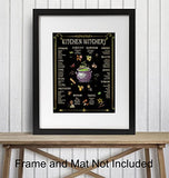 Witchy Wall Art & Decor - Kitchen Witchery - Black Magic Room Decor - Wicca Wiccan Pagan Gifts - Sabbat Grimoire Magick Sigil Sign - Magical Spells Picture Print - Boho Witches Poster - Halloween Art