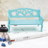 1:6 Scale Miniature Park Benches Modern Styled Garden Chair Dollhouse Furniture for Dollhouse Accessories Sand Table Simulation Train Landscape Railroad Scenery, Pack of 2 (Blue)