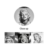 Marilyn Monroe Wall Decor Vintage Painting on Canvas Retro Black White Wall Art 5 Panels Multi Pieces Posters Prints Pictures Wooden Artwork for Living Room Giclee Home Decorations Framed(60''Wx32''H)