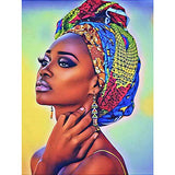 Ginfonr 5D Diamond Painting African Custom Women, Exotic Beauties, by Number Kits Girls Fairies Paint with Diamonds Full Drill Art Crystal DIY Embroidery Rhinestone Decor Craft (12x16 inch)-Gms9