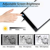 A4 LED Light Box, Ultra-Thin Portable Light pad, Adjustable Brightness Tracer, Suitable for 5D DIY Diamond Painting Drawing Sketch Animation, with LCD Drawing Board