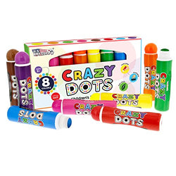 U.S. Art Supply 8 Color Crazy Dots Markers - Children's Washable Easy Grip Non-Toxic Paint Marker