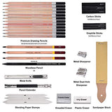 Sketching Drawing Set,33pcs Professional Artist Kit with Sketchbook,Complete Sketching,Charcoal Pencils and Tools,Ideal for Teens,Kids Adults,Artists,Beginners.(33pcs)