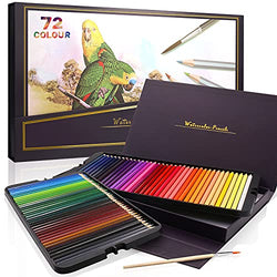 Colouring Pencils, 72 Pcs Professional Coloured Pencils Drawing Pencils, Oil-based Water-soluble Artist Pencil Set, No Wax, Ideal for Sketching, Doodling, Painting, Writing, Pre-sharpened…
