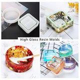Resin Silicone Mold LET'S RESIN Resin Art Molds Include Round, Square, Cylinder, Small Bowls, Silicone Molds for Concrete, DIY Coaster/Flower Pot/Ashtray/Pen Candle Soap Holder