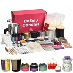 DaEmu Candle Making Kit - Full Candle Making Supplies for Adults Kids Beginners, Including Natural Soy Wax, Wicks, Scents, Dyes, Jars Tins & Molds & More, Best Homemade DIY Starter Set