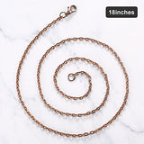 TecUnite 24 Pack Antique Red Copper Cable Chain Necklace Chain Necklace Twisted Link Chain for