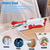 Zoyomax Handheld Sewing Machine, Mini Portable Handle Electric Sewing Machine for Beginners Adult with Sewing Kit, Hand Sewing Device Fast Stitching Suitable for Clothing, Home, Fabric (Red)