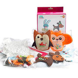 MOVEBO Felt DIY Sewing Crafts (4 Animal Toy DIY Set),Felt Animal Crafting Sewing Kit and Animal Crafts - Fun DIY Stuffed Animal Sew Kits for Kids Boys and Girls