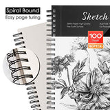 Sketch Book, AGPTEK Art Sketch Book 9''X12", 2 Packs (68lb/100g), Spiral Bound with Easy-to-Remove Pages, Great for Artists, Writers & Illustrators
