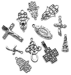 Cousin Corporation of America 11pc Silver Metal Religious/Spiritual Charm Assortment