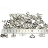 YETOOME 100PCS Tibetan Silver Charms Mixed Pendants DIY for Jewelry Making and Crafting