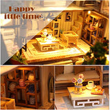 CUTEBEE Dollhouse Miniature with Furniture, DIY Wooden Dollhouse Kit Plus Dust Proof and Music Movement, 1:24 Scale Creative Room Idea