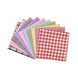 RayLineDo 10pcs 8 x 8 inches (20cmx20cm) Print Cotton Check Series Fabric Bundle Squares