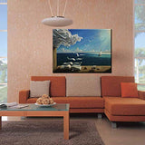 ZENDA Salvador Dali Wall Art Dalí Wave Book Framed Painting Canvas Art for Bedroom Livingroom Decoration Ready to Hang