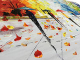 Winpeak Art Large Handmade 60x30 Streetwalk Textured Abstract Landscape Oil Painting on Canvas