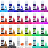 Alcohol Ink Set - 24 Vibrant Colors Alcohol-based Ink for Resin Petri Dish Making, Epoxy Resin Painting - Concentrated Alcohol Paint Color Dye for Resin Art, Tumbler Making, Painting - 24 x 10ml/.35oz