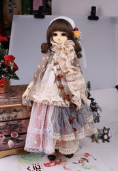 Free Gift 1/4 SD DOD BJD Dress Suit Outfit Lolita Doll Dollfie LUTS/ Skirt Orange / 6PCS