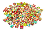 Pack of 50-55 PCS Square Buttons-Mixed Wood Buttons Sewing Scrapbooking Flowers Shaped 2 Holes