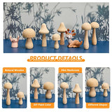 Big Sizes Unfinished Wooden Mushroom Natural Wooden Mushrooms Unpainted Wooden Mushroom for Arts and Crafts Projects Decoration DIY Paint Color (15)