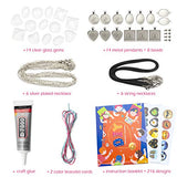 Juboury Girls Jewelry Making Kit - Jewelry Craft Kit, DIY Pendant Necklace and Bracelet Crafting Set for Kids and Teen Girls, Make 12 Necklaces and 2 Bracelets with Craft Supplies