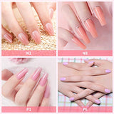 Poly Nail Gel Kit, Ohuhu Large Capacity 8 Colors 30ML/2.02oz. Nail Gel Kit Enhancement Builder Gel Nail Extension Poly Gel Kit for Girl Girlfriend Lover Nail Art DIY Mother Christmas Gift - Nude Color