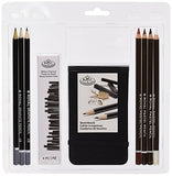 ROYAL BRUSH RART-2107 Clamshell Art Sets-Pastel Pencil W/Sketchbook 12Pc