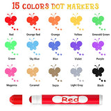 Dot Markers, 15 Colors Washable Dot Markers for Toddlers,Bingo Daubers Supplies for Kids Preschool Children, Non Toxic Water-Based Dot Art Markers by Shuttle Art
