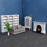iLAND Modern Dollhouse Furniture on 1/12 Scale of Miniature Sofa for Dollhouse Living Room (Khaki Drills)