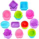 Sntieecr 24 Pieces 12 Shapes Silicone Soap Molds, Soap Making Supplies for DIY Homemade Soap Mold