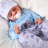 Reborn Baby Dolls Sleeping Boy - 20 Inches Soft Weighted Realistic Newborn Baby Real Looking Silicone Baby Doll Lifelike with Feeding Accessories for Kids Age 3+