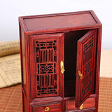 LHY NEWS Simulation Chinese Style Dollhouse Miniature Storage Cabinet Cupboard Model for Room Furniture Home Decoration,A