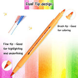 TAEWU Watercolor Dual Tip Brush Pen Marker Set Flexible Brush & Fineliner Tips, Set of 36, Water Based Marker for Adult Coloring Books, Sketching, Art Projects, Journal