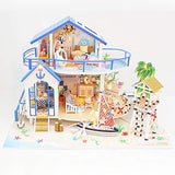 Spilay DIY Dollhouse Kit,Dollhouse Miniature with Furniture Mini Modern Villa Model with LED Light & Music Box ,1:24 Scale Creative Doll House Toys for Children (Legend of The Blue Sea)