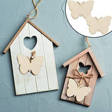 40pcs Butterfly Shaped Wood Cutouts Unfinished Blank Wooden Butterfly Tag to Paint Personalized for Engraving DIY Tags Key Craft